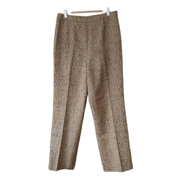 Kasper Sz 10 Silk Blend Boucle Tweed High Waist Pants Office Academia Heritage - Picture 1 of 15